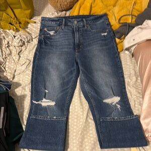 GAP High Rise Distressed Blue Jeans